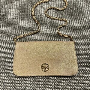 Tory Burch Gold Clutch with Chain